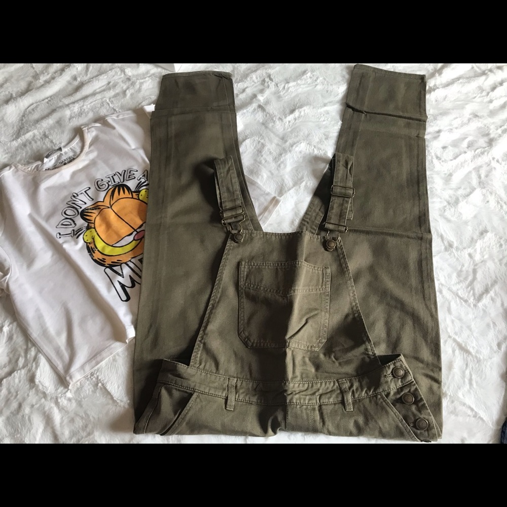 Zara olive green dungaree
